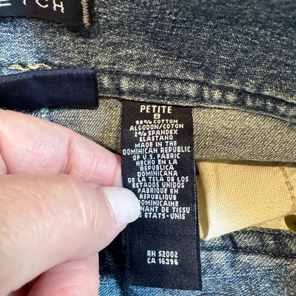 Vintage Skirt Denim Jean 90s Y2K A-Line Academia Crazy Horse Liz Claiborne Sz 8P - Picture 3 of 8